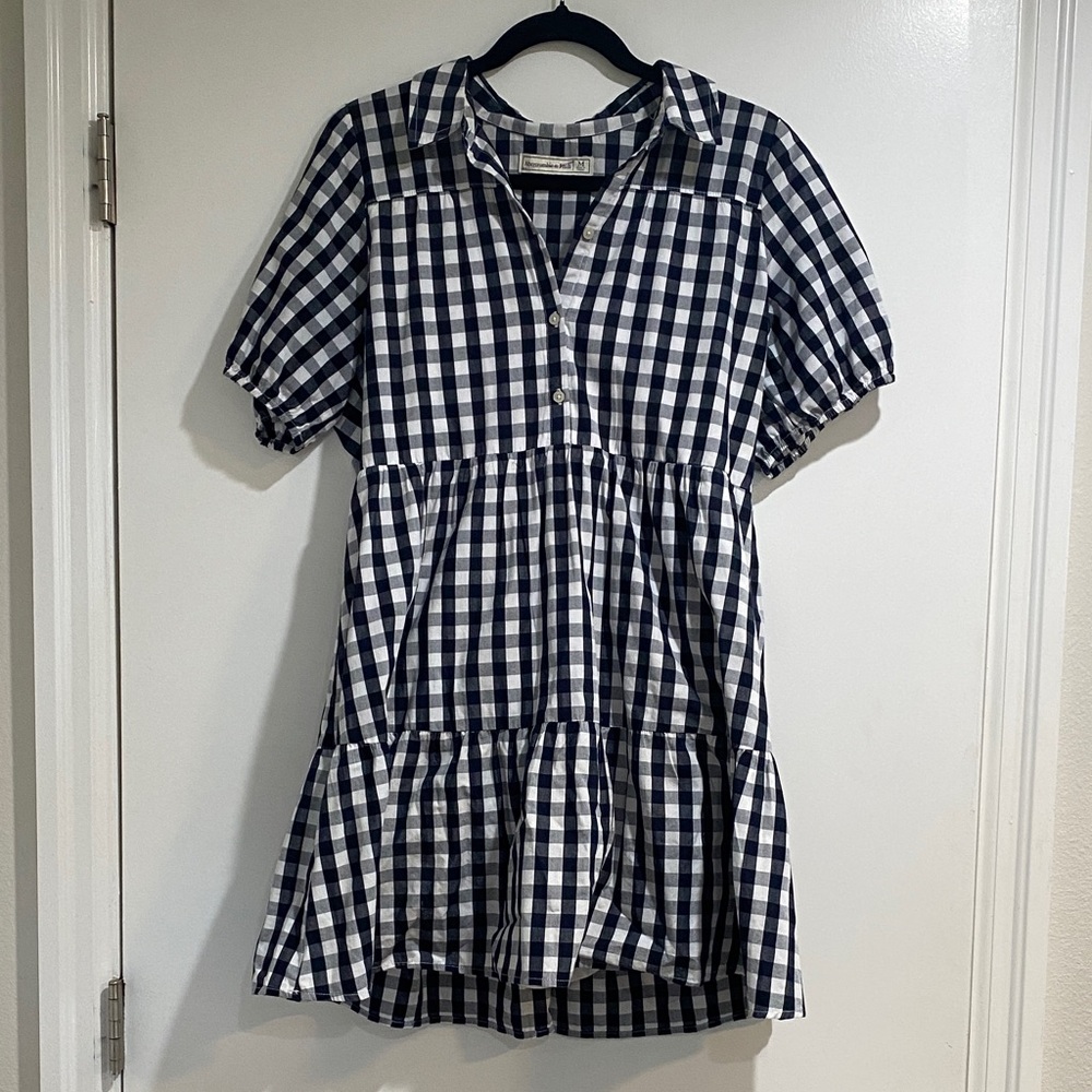 Vintage Abercrombie & Fitch Gingham Plaid Babydoll Dress